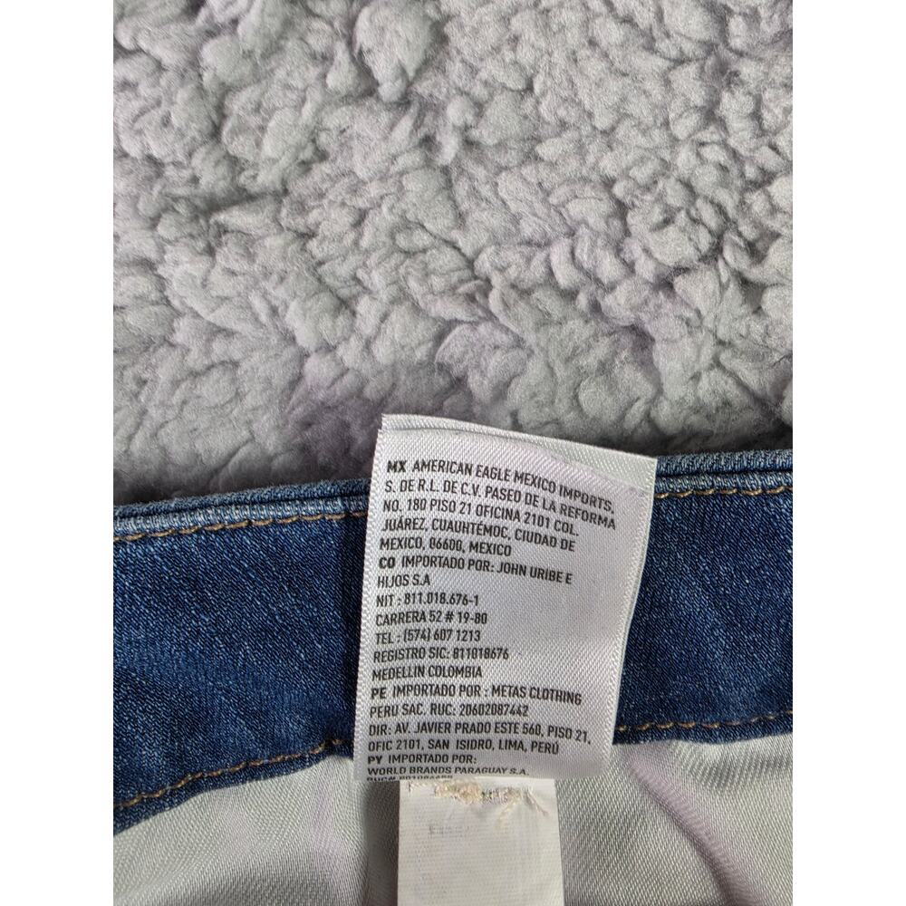 American Eagle Curvy Hi Rise Jegging Crop Jeans Raw Chewed Distressed 14 Long - Picture 12 of 14